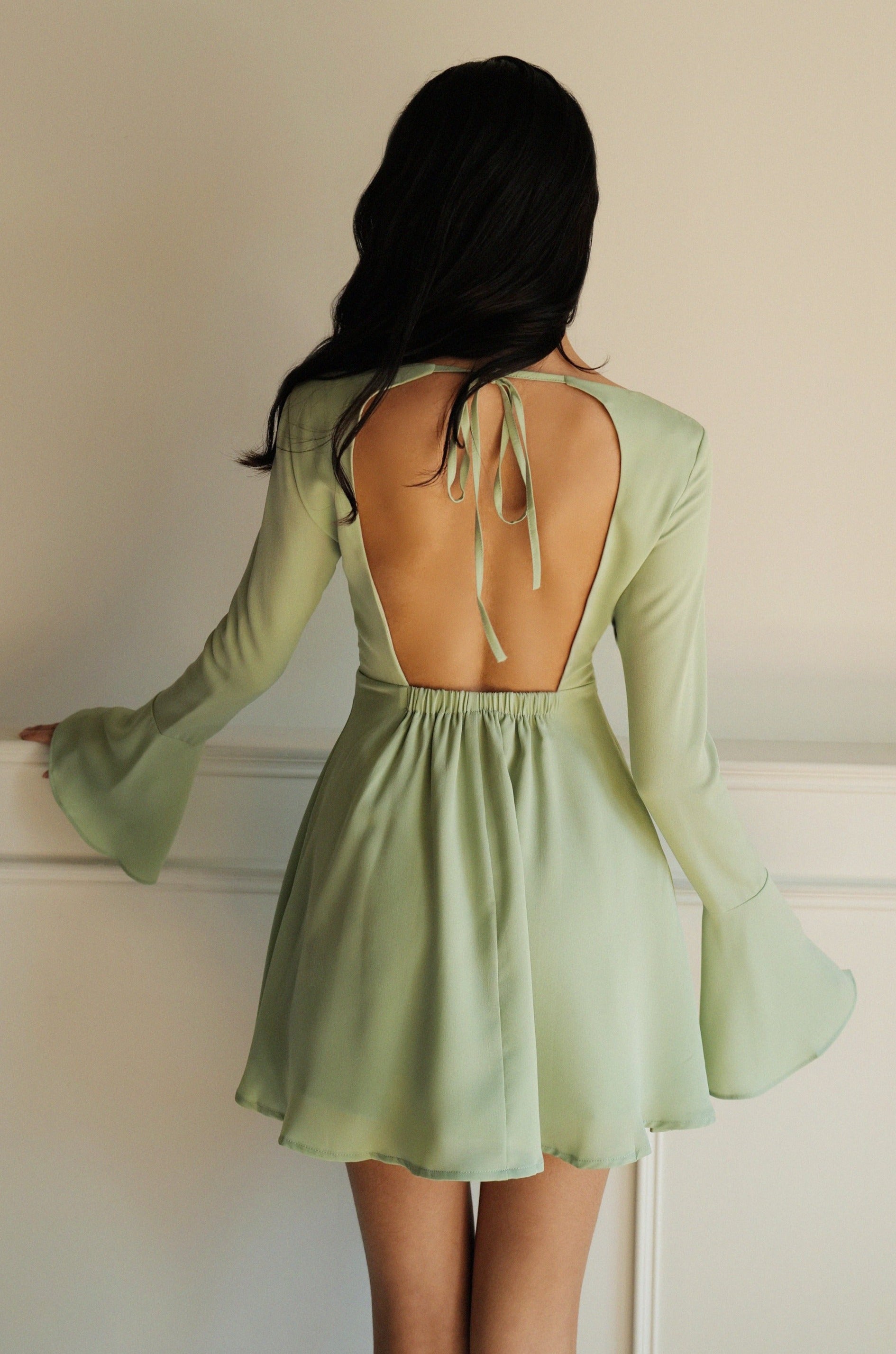 The after party chiffon dress in green