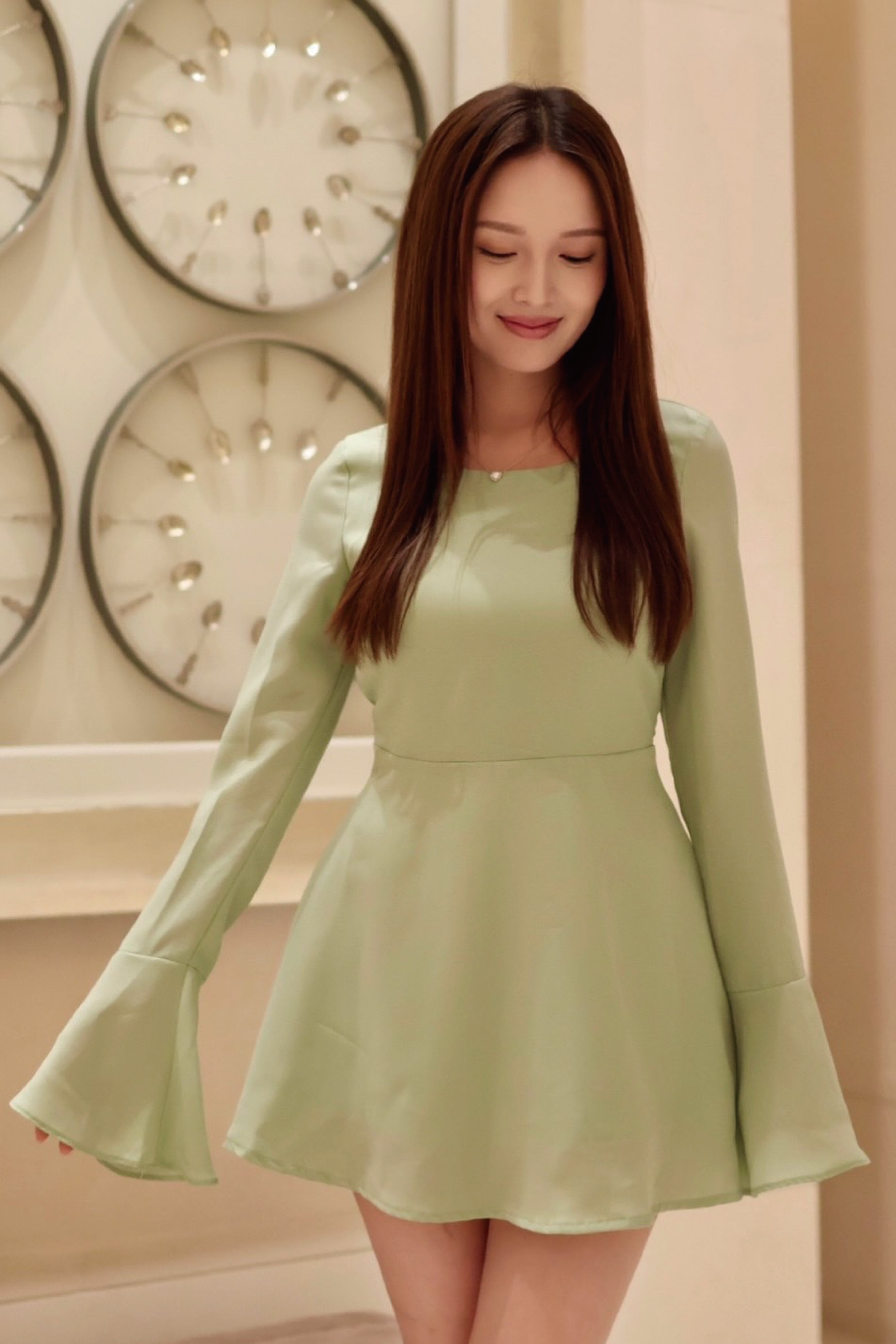 The after party chiffon dress in green