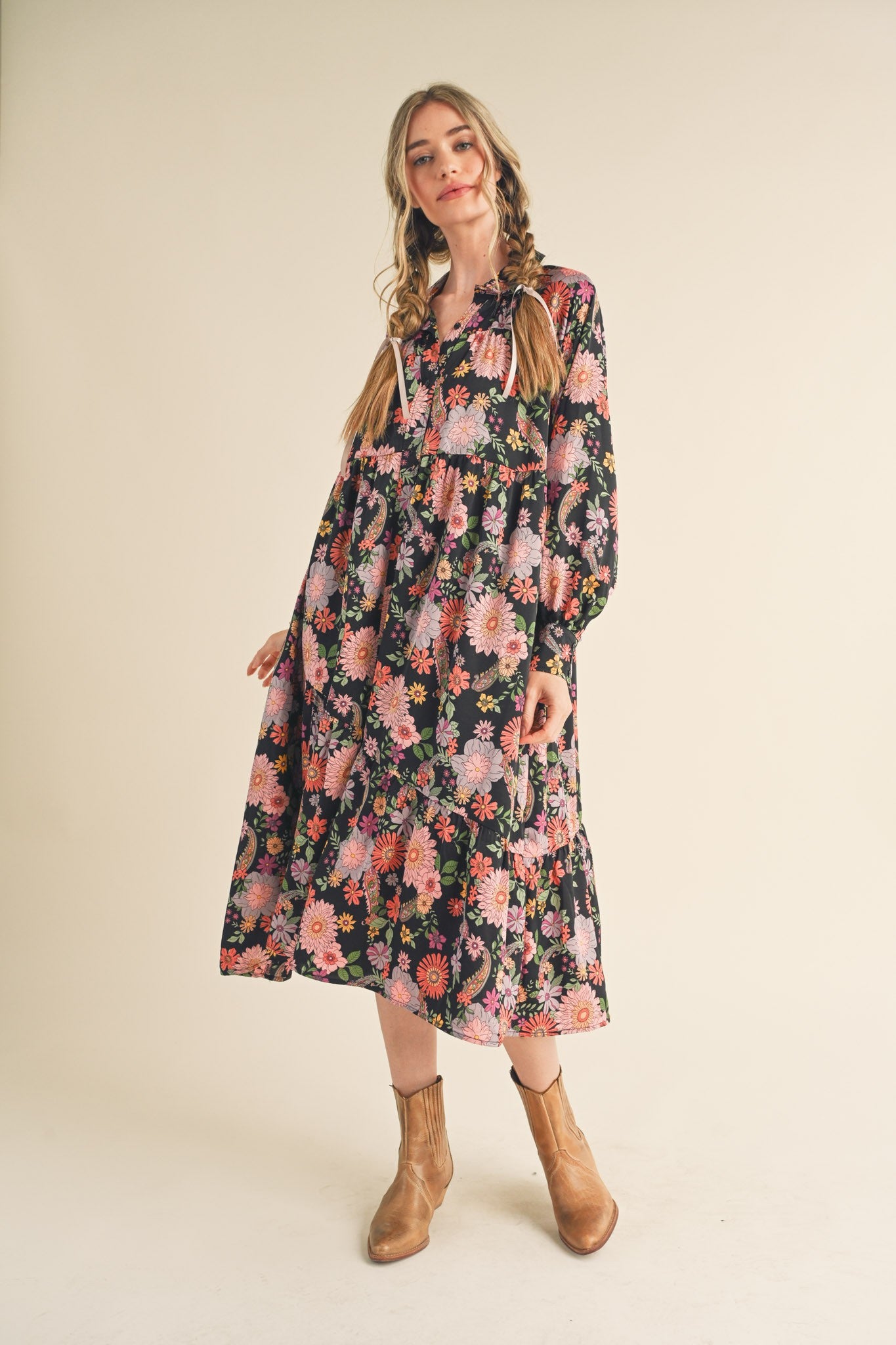 The Tara Floral Print Button Down Dress