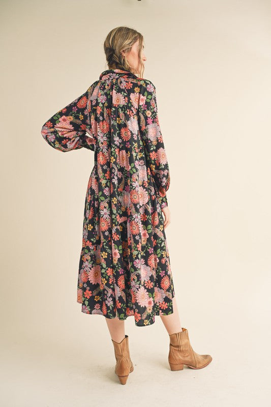 The Tara Floral Print Button Down Dress