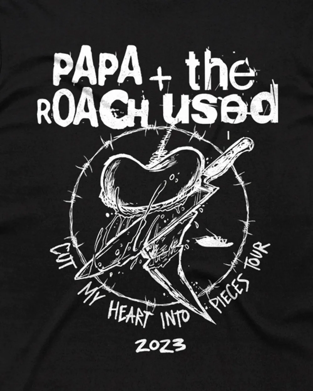 The Used & Papa Roach - 2023 Cut my Heart into Pieces Tour T-Shirt