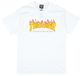 THRASHER MAGAZINE FLAME LOGO S/S White