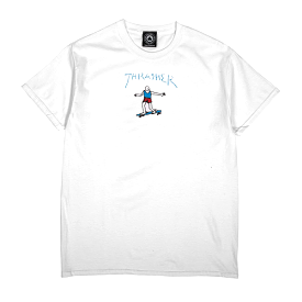 THRASHER T-SHIRT GONZ LOGO SS WHITE BLUE RED