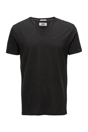 Tommy Hilfiger Logo V-Neck Tee Faded Black