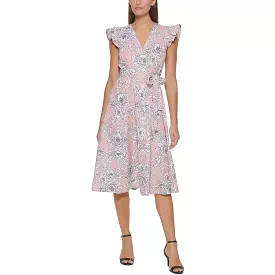 Tommy Hilfiger Womens Cotton Printed Midi Dress