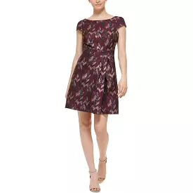 Vince Camuto Womens Mini Printed Fit & Flare Dress