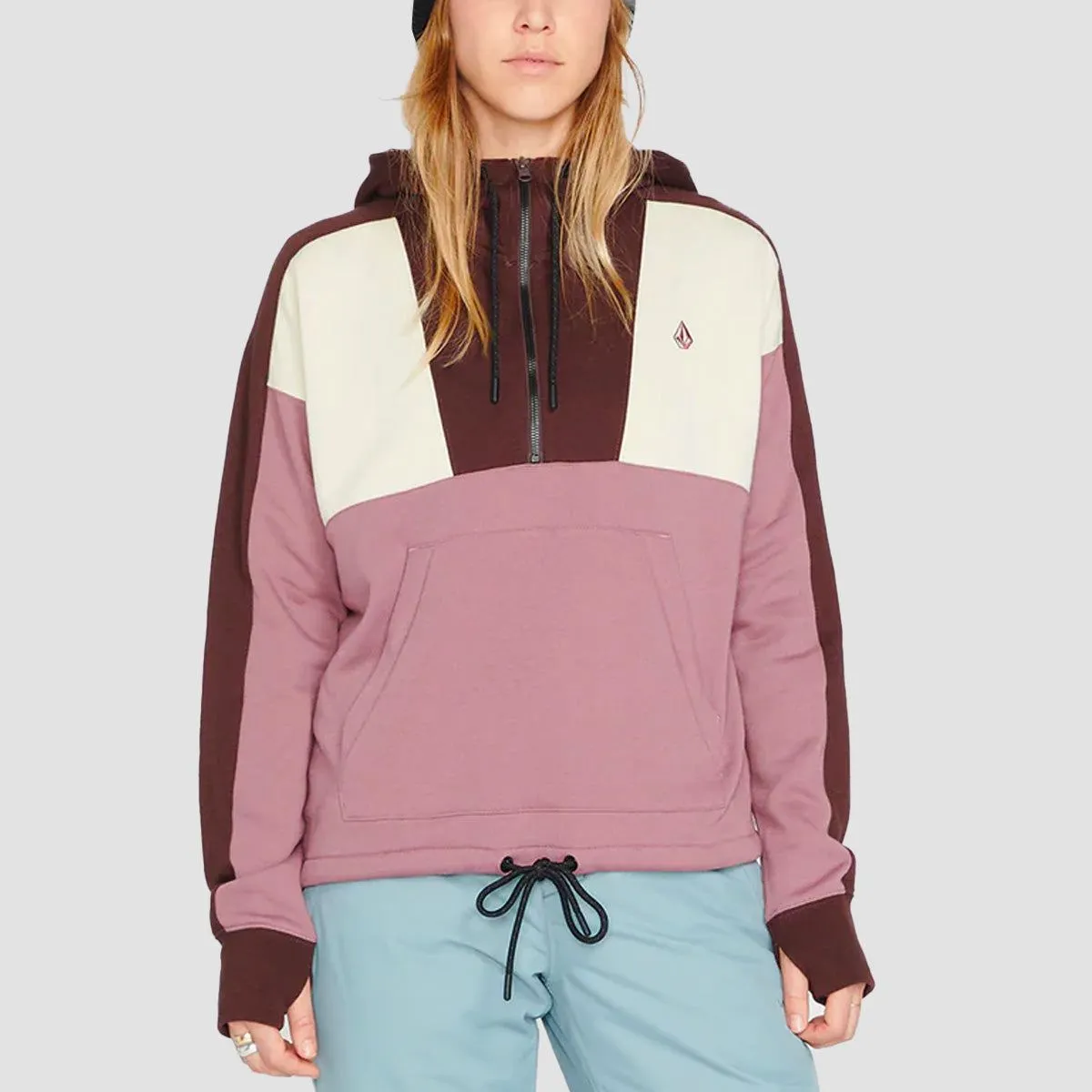 Volcom Anorak Snow Pullover Hoodie Rosewood - Womens