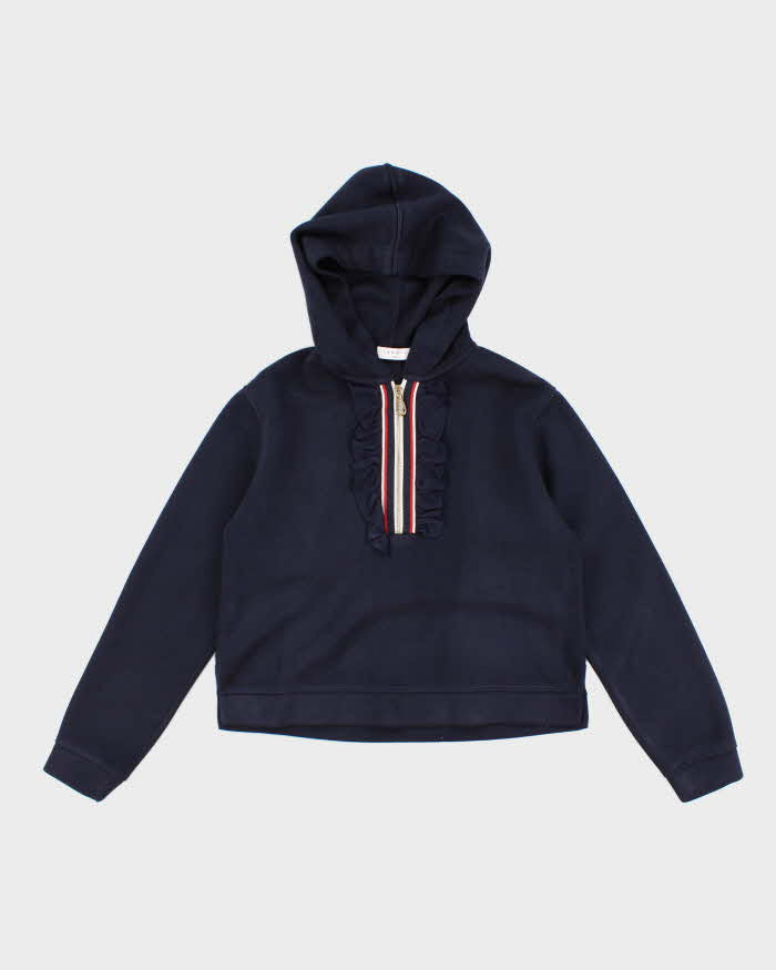 Womens Sandro Navy Crop Hoodie - S