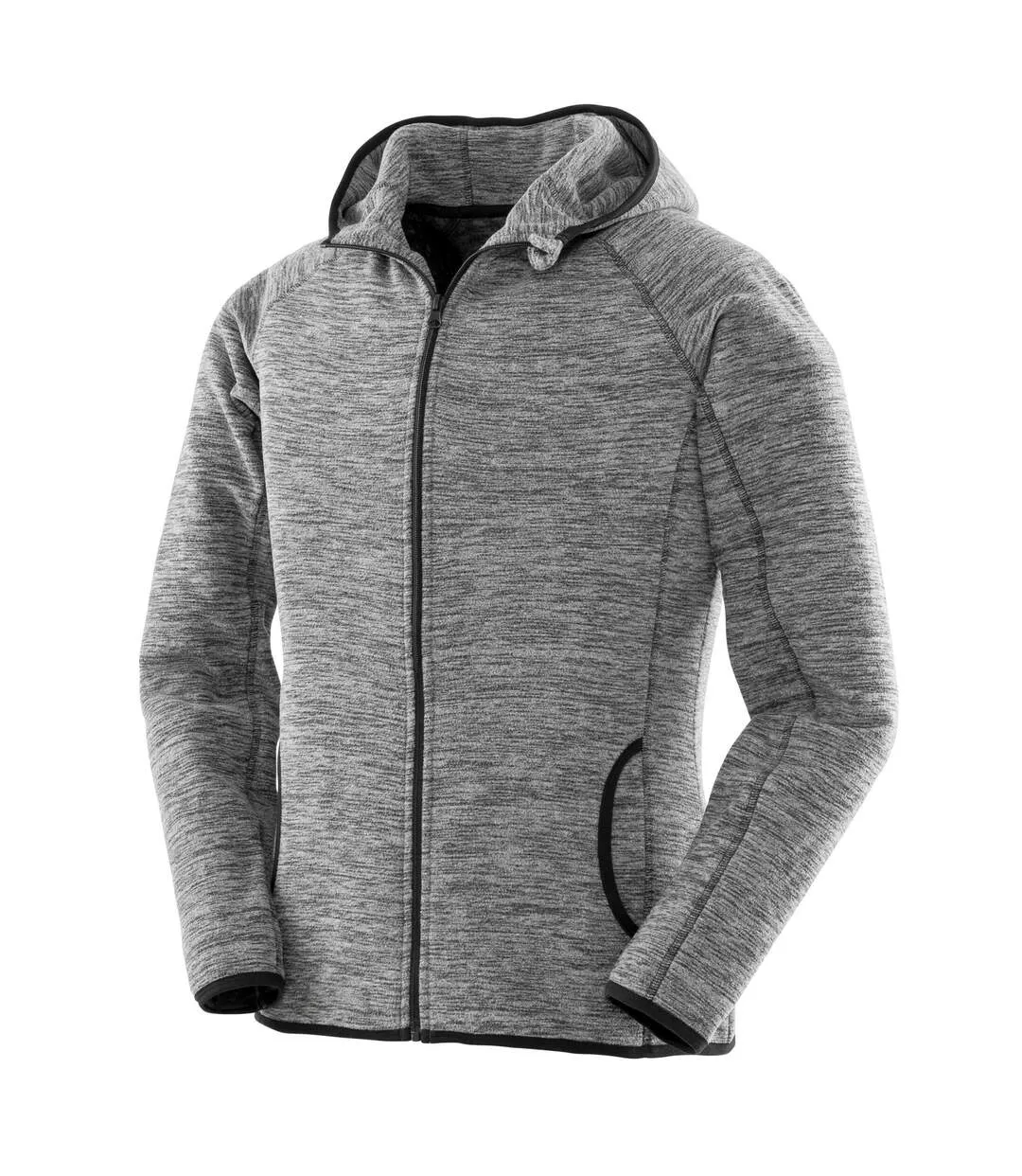 Womens/ladies microfleece fitness full zip hoodie grey Spiro