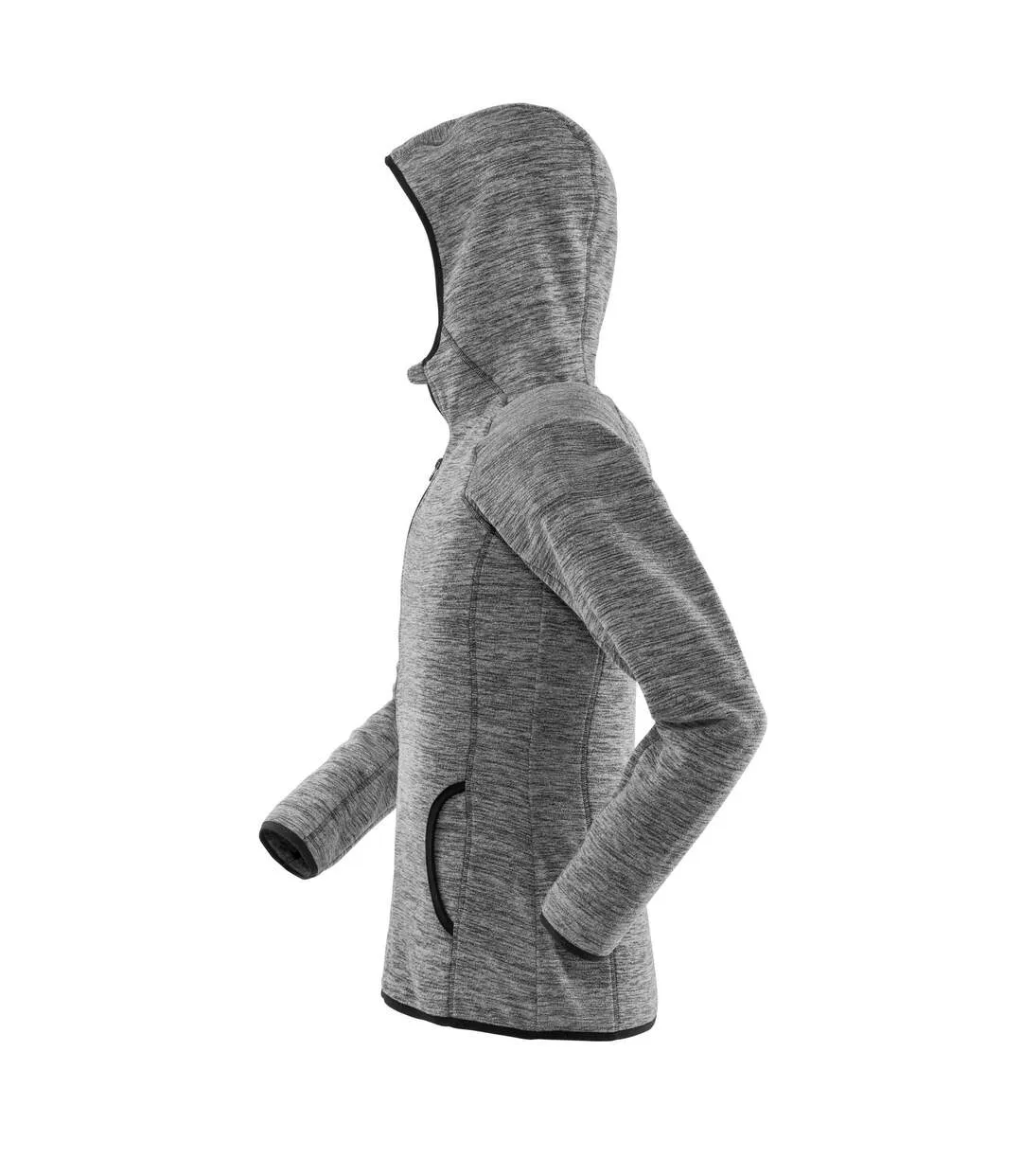 Womens/ladies microfleece fitness full zip hoodie grey Spiro