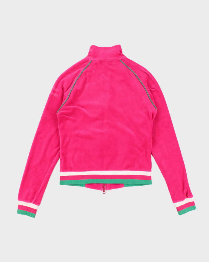 Y2K 00s Tommy Hilfiger Hot pink Velour Track Sweatshirt - S